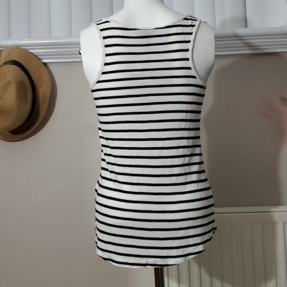 H&M Basic Asymmetrical Striped Rounded Tank- XS - Picture 3 of 5